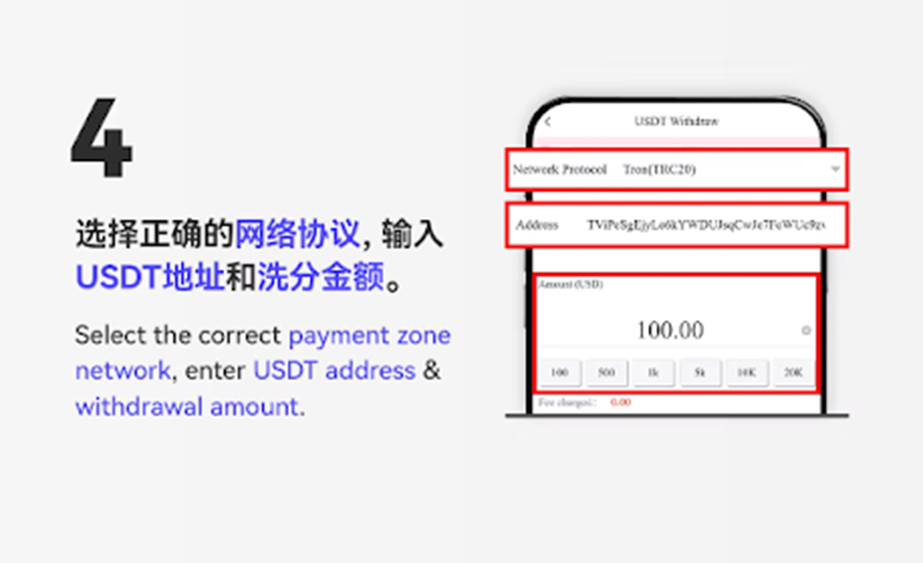 USDT Withdrawal Mobile Step Image